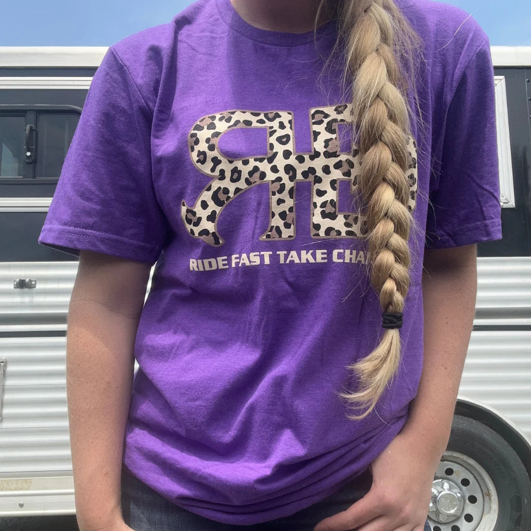 Rocket Donkey Purple Cheetah T Shirt