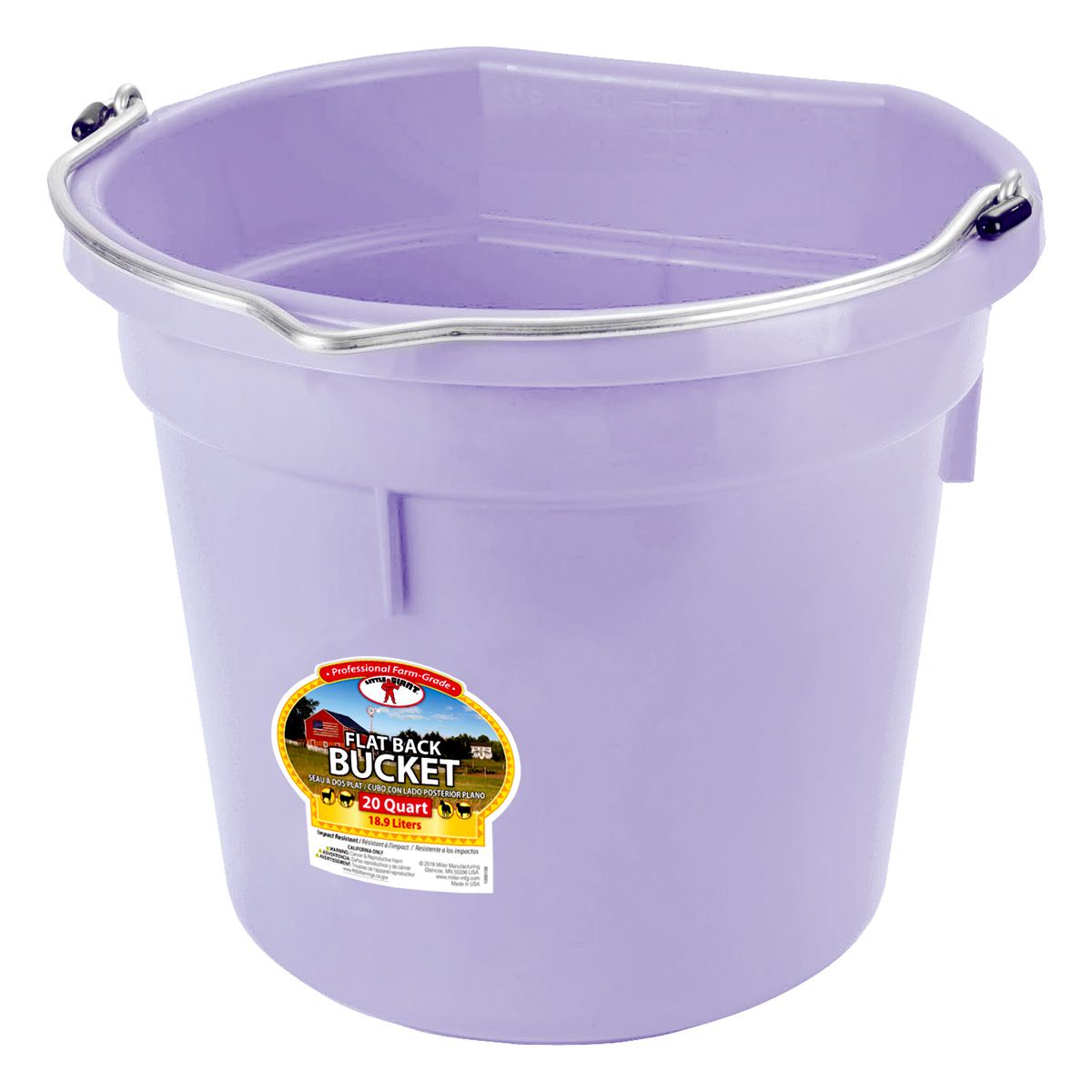 DuraFlex Plastic Flatback Bucket - 8 qt