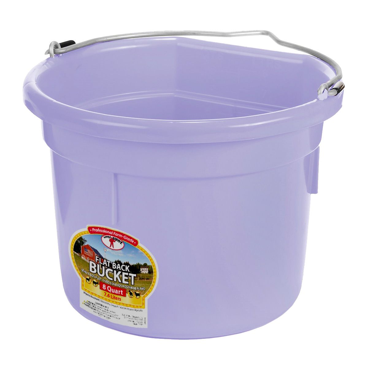 DuraFlex Plastic Flatback Bucket - 8 qt