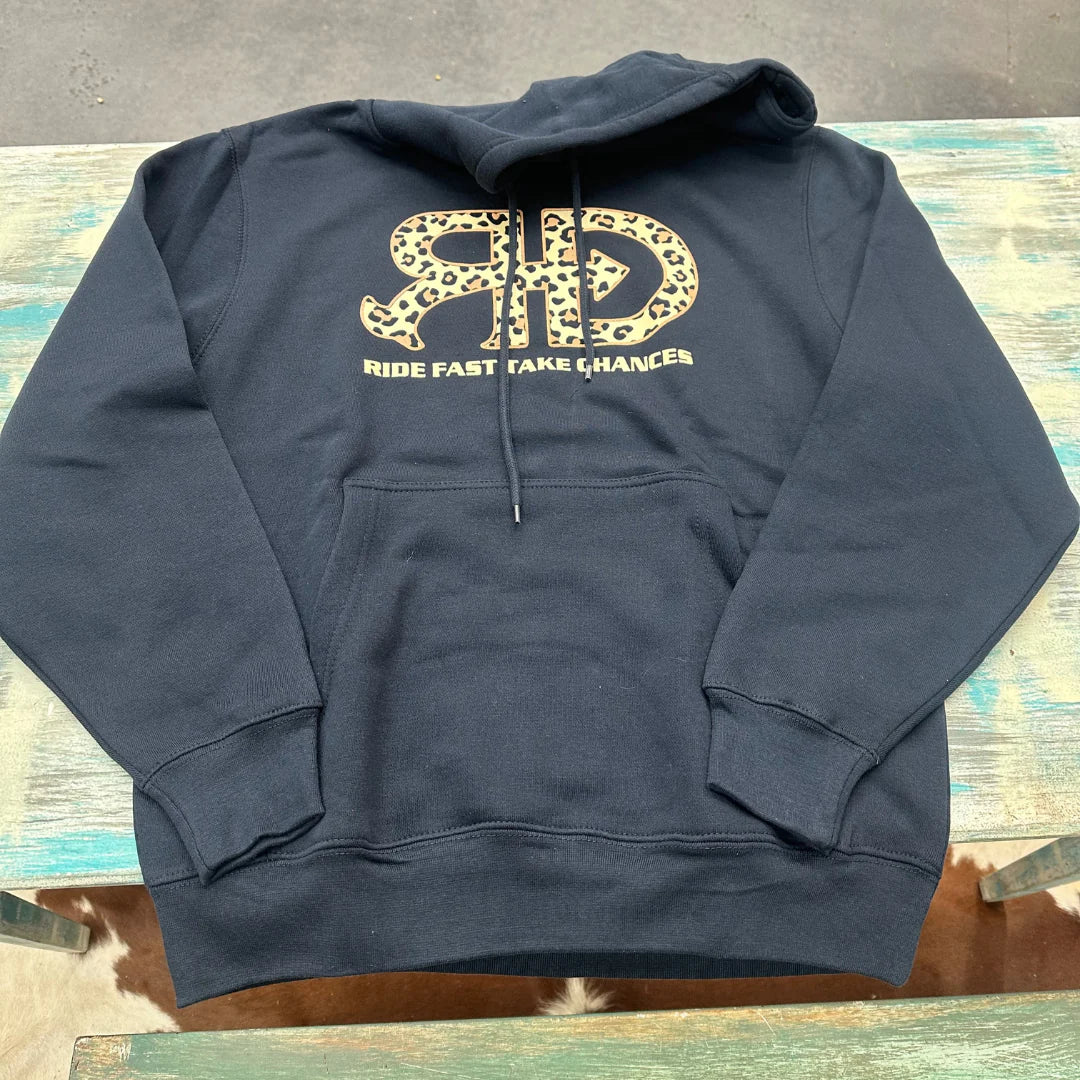 Rocket Donkey Navy Cheetah Cotton Hoodie