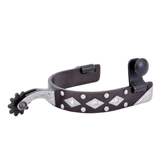 Cowboy Tack Diamond & Dot Rhinestone Medium Spurs