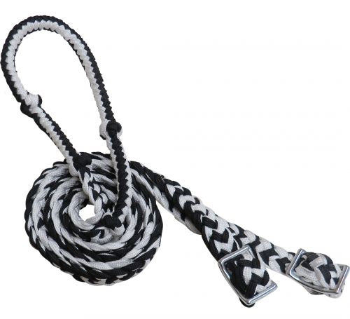 Nylon Round Grip Braided Barrel Rein