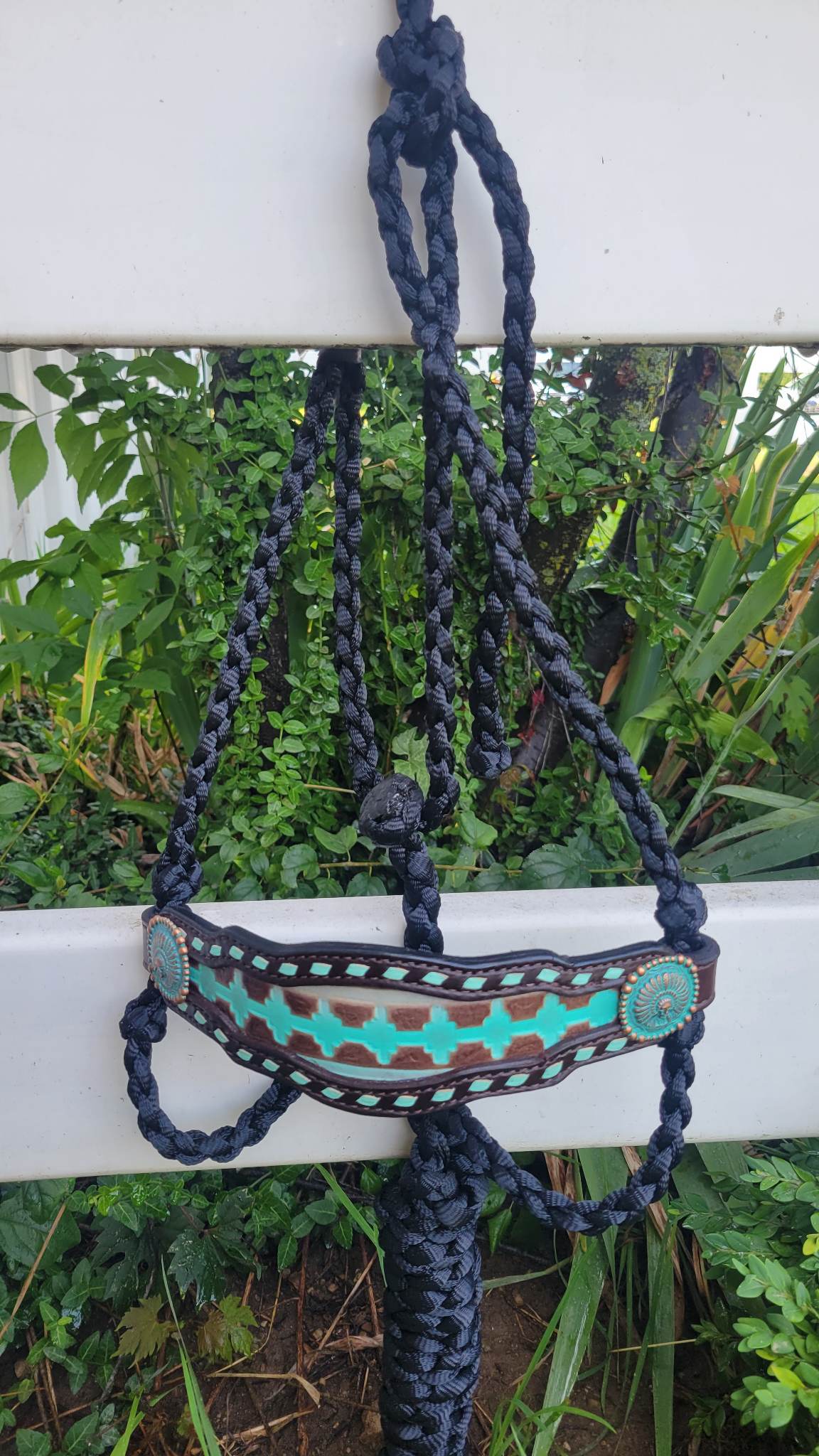 Mint Aztec Inlaid Noseband