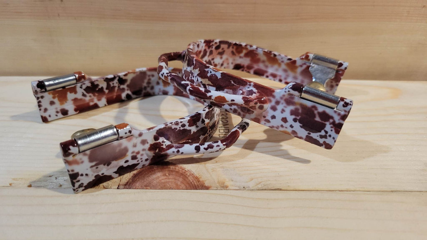 Cowhide Patterned Bumper Spurs