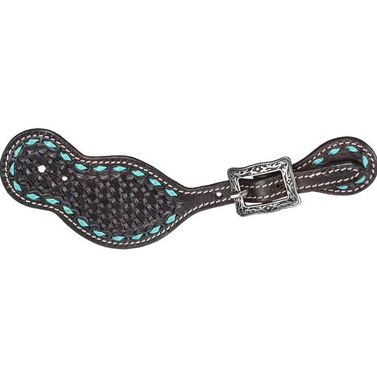Tough1 Turquoise Buckstitched Spur Straps