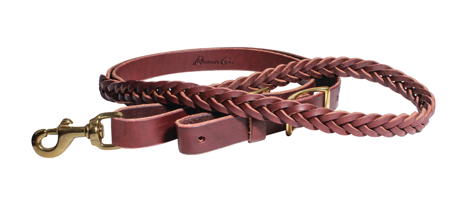 Professional's Choice 5 Plait Burgundy Braided Roping Rein