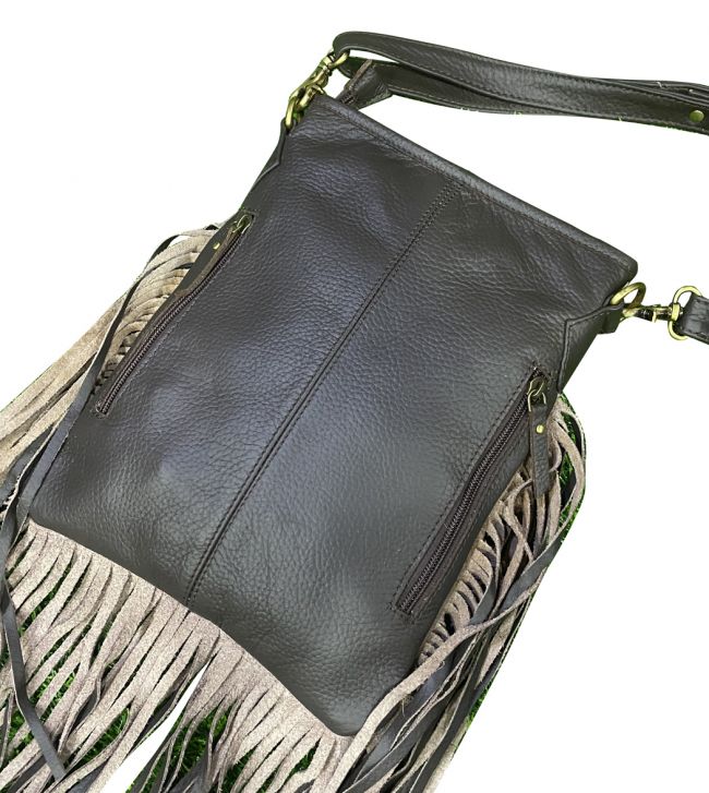 Klassy Cowgirl Hair-On Cowhide Leather Fringe Crossbody Bag (Copy)