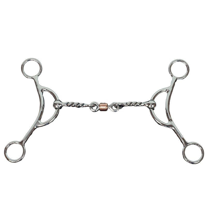 Chrome Steel Twisted Dog Bone Roller Gag Bit