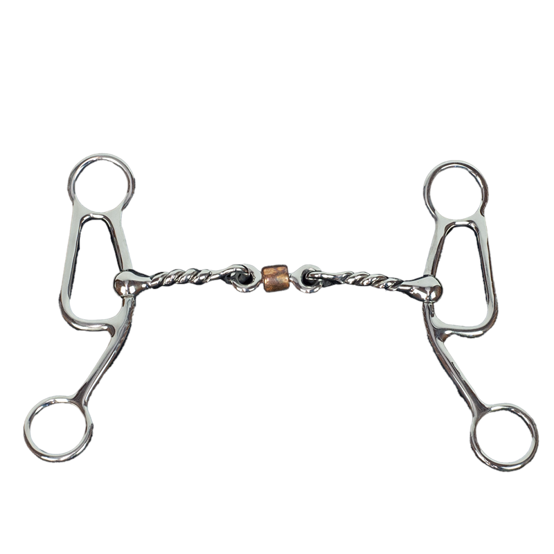 Chrome Steel Short Shank Twisted Dog Bone Gag Bit
