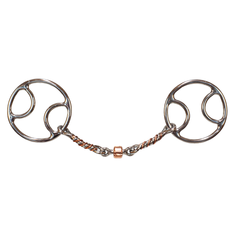 Tyler Copper Twisted Dog Bone Locked O-Ring Snaffle Bit