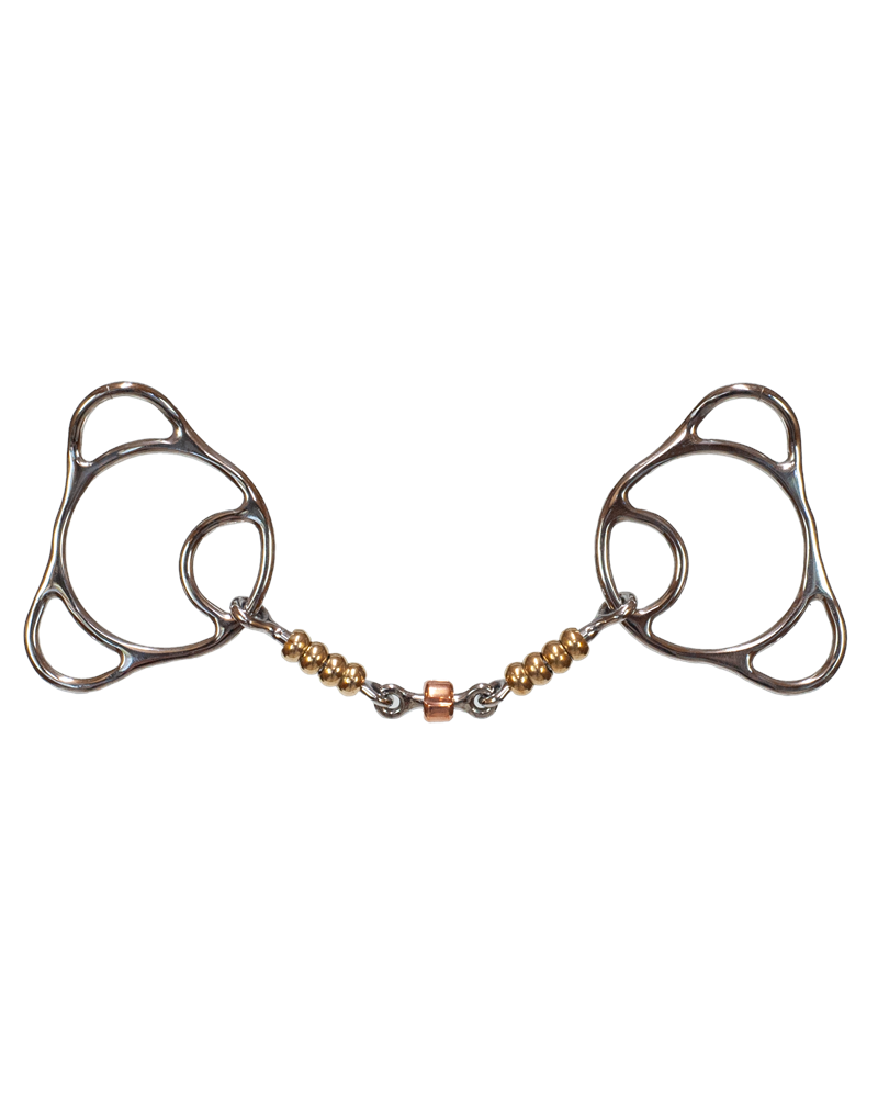 Tyler Copper Beaded Dogbone Fixed Triple Ring Bit