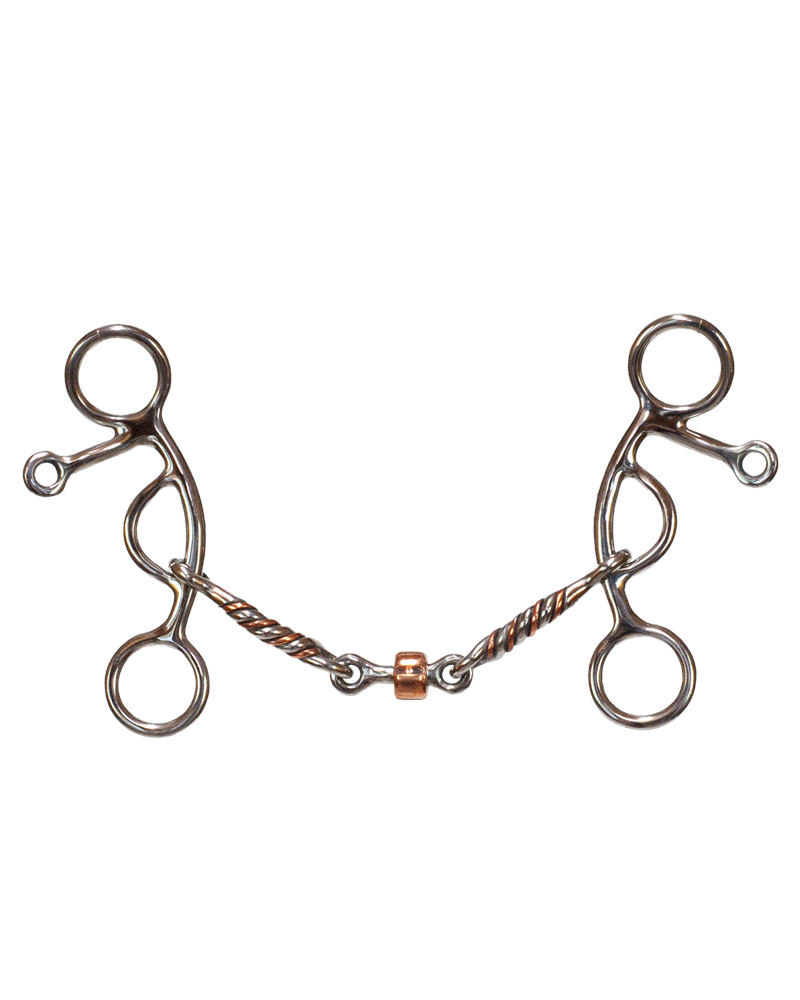 Tyler Twisted Copper Dog Bone Set-back Gag Bit