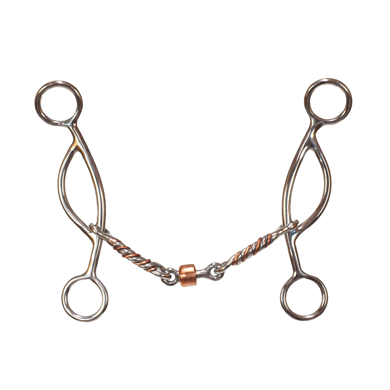 Tyler Copper Twisted Dog Bone Gag Bit