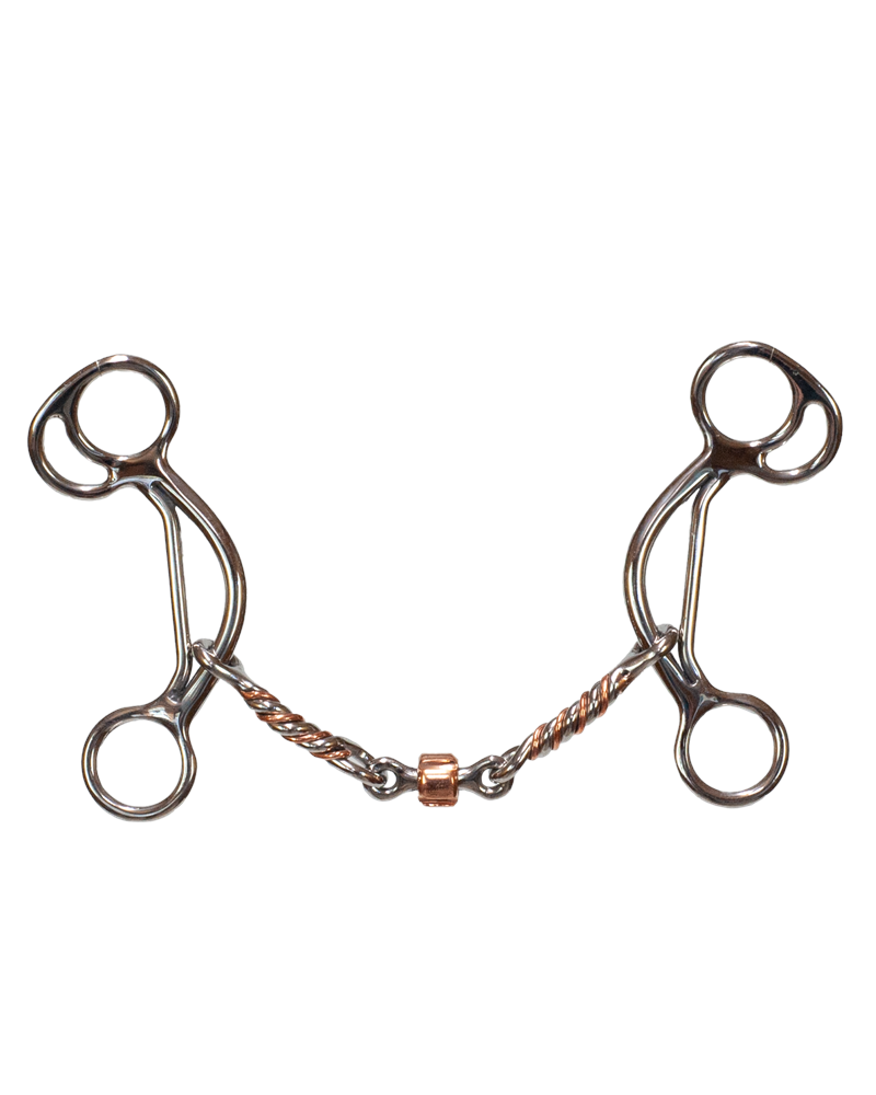 Tyler Copper Twisted Dog Bone Gag Bit