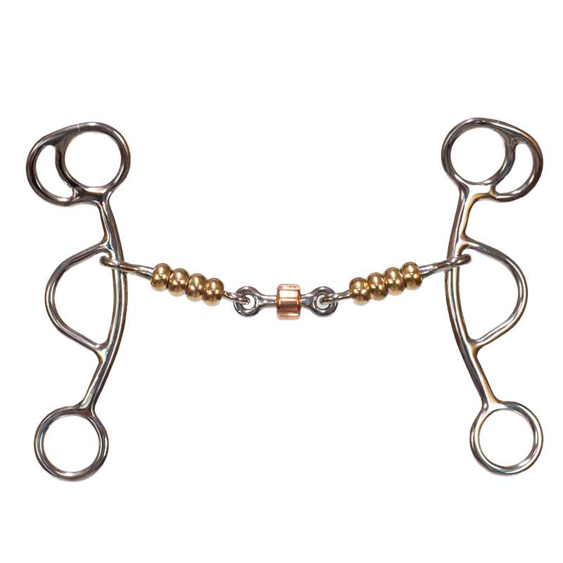 Tyler 6" Copper Beaded Dogbone Gag Bit