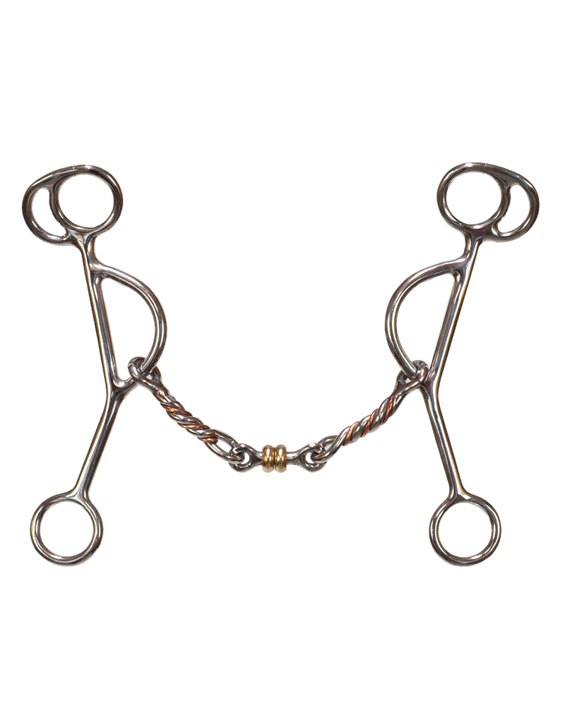 Tyler 7" Copper Twisted Dogbone Reverse Gag Bit