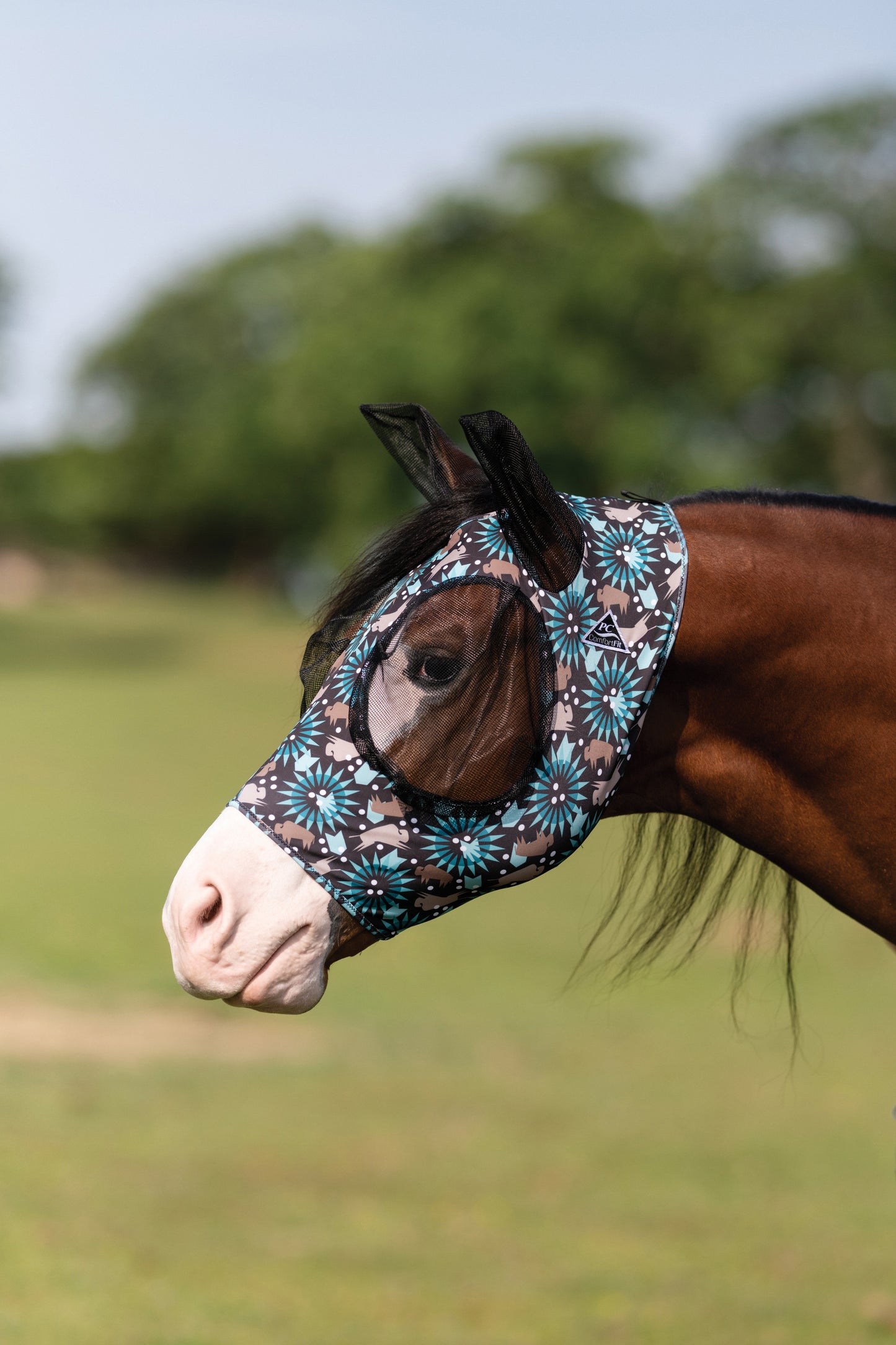 Professional's Choice Comfort Fit Lycra Fly Mask - Bison