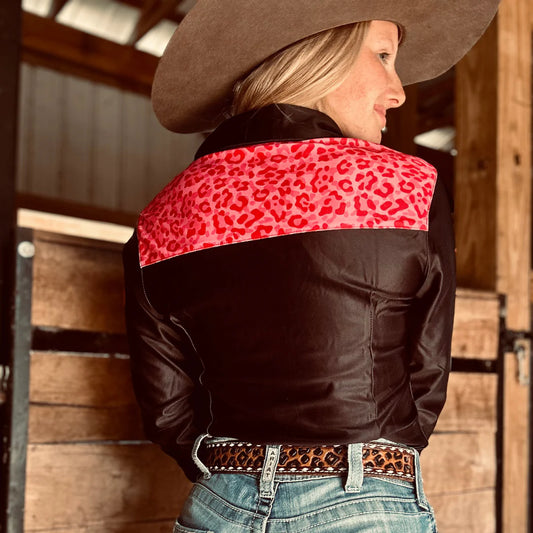 Rocket Donkey Pink & Black Cheetah Rodeo Shirt