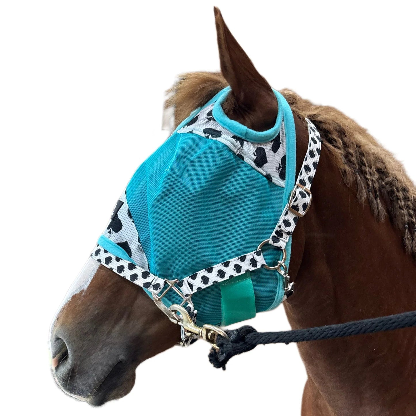 Neon Spur Smokin Spades Neon Aqua Mesh Fly Mask