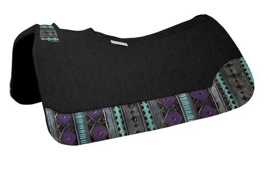 5 Star Black with Custom Full Turquoise Purple Navajo Leather
