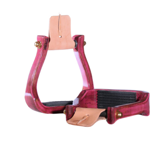 Nettles 2" Gripper Distressed Pink Barrel Stirrup
