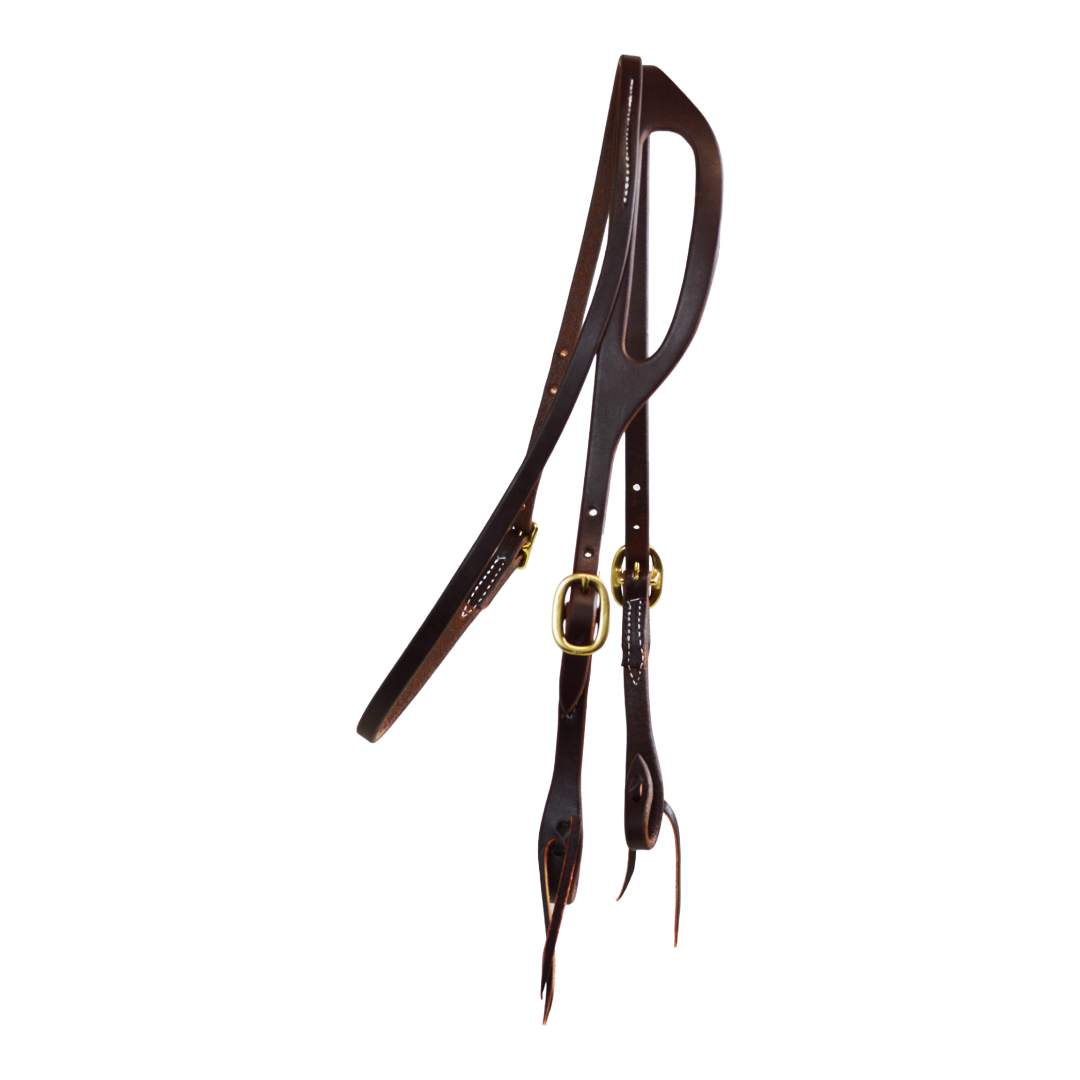 Double Buckle Heavy Oiled Shaped One Ear Headstall