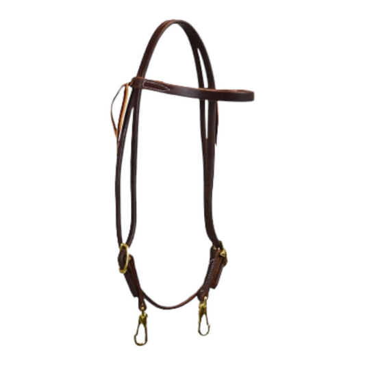 Double Buckle Browband Headstall With Snaps