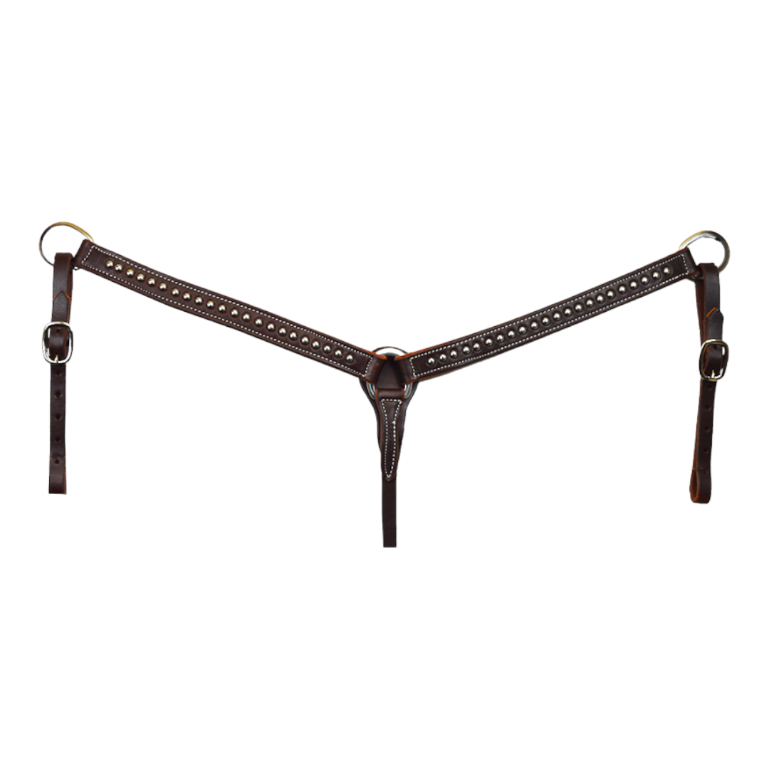 Heavy Oiled 1-1/4" Large Dot Breast Collar