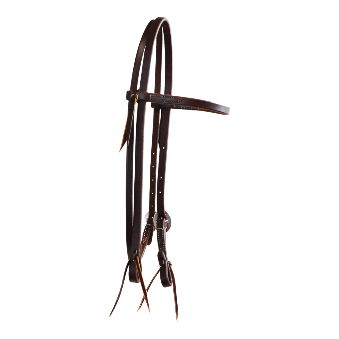 Single Stainless Steel Buckle Browband Headstall With Tie Ends