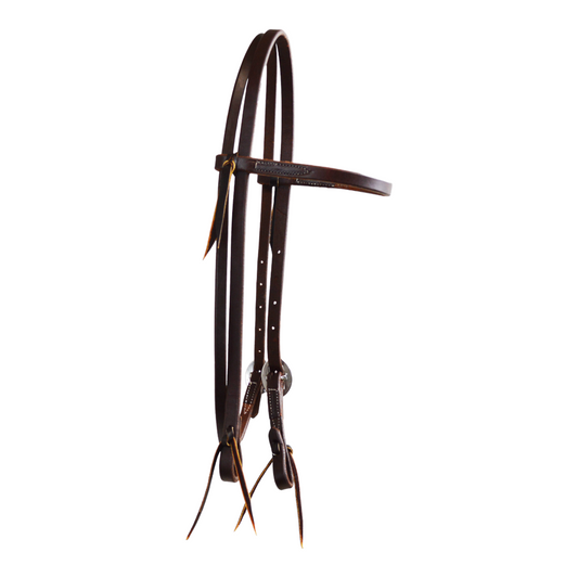 Single Stainless Steel Buckle Browband Headstall With Tie Ends