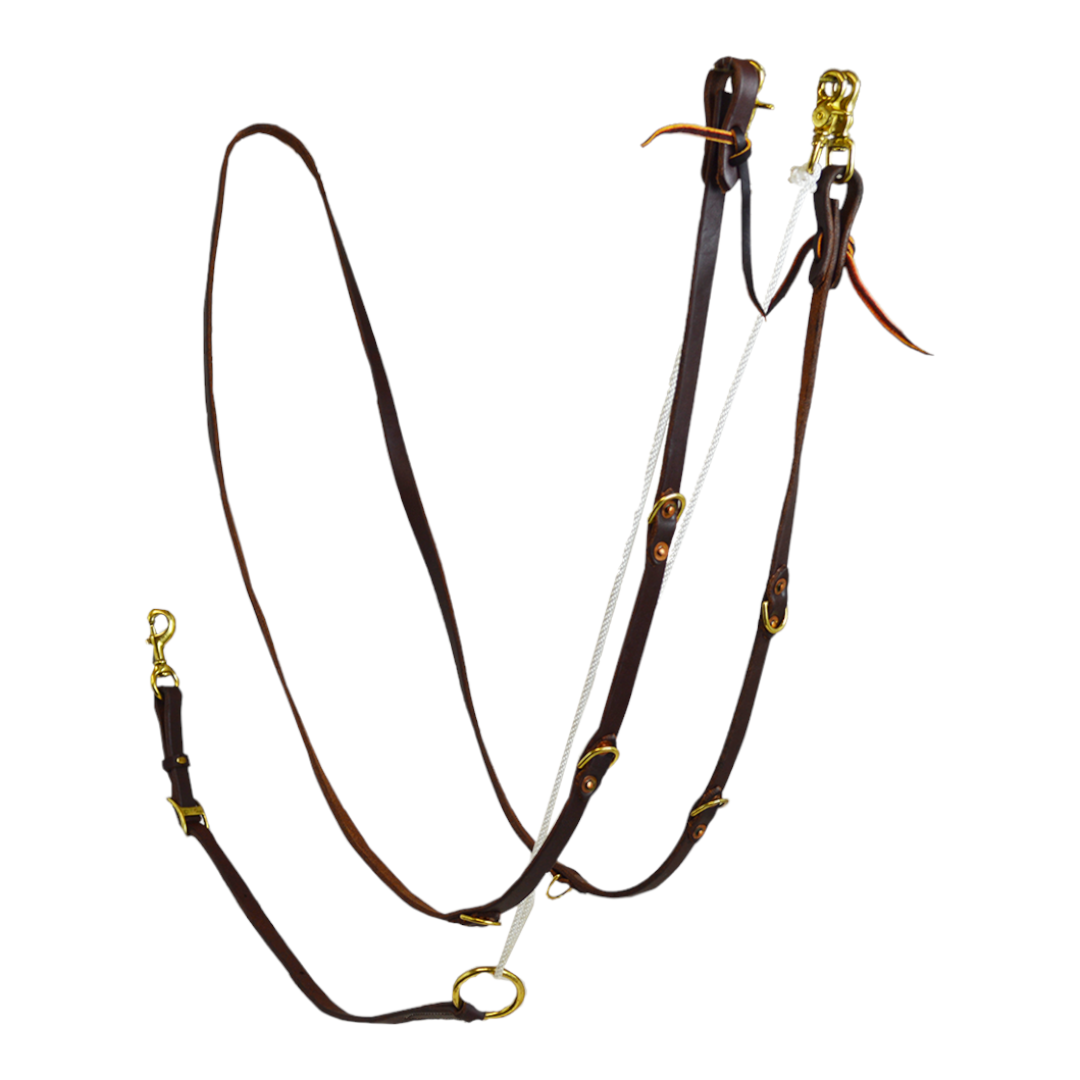 Flat Roping Rein Oiled German Martingale