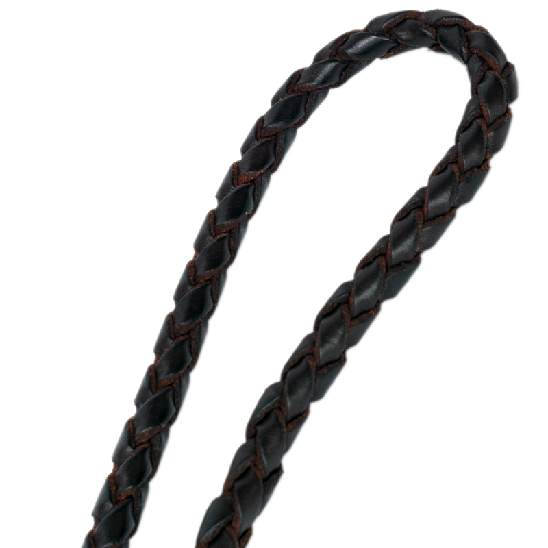 Dark Oiled Round Braided Leather Rein