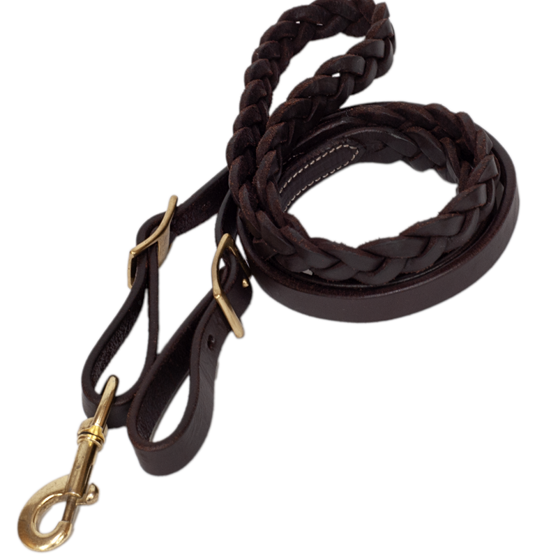 Dark Oiled Flat Braided Leather Rein