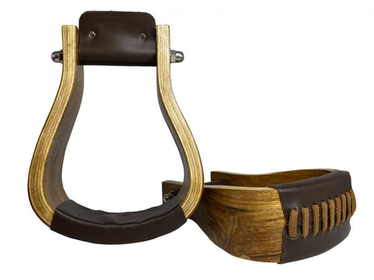 Polished Ashwood Wooden Stirrups