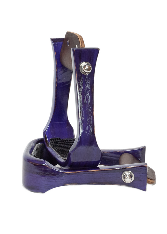 2" Purple Wooden Barrel Stirrup w/ Rubber Grip
