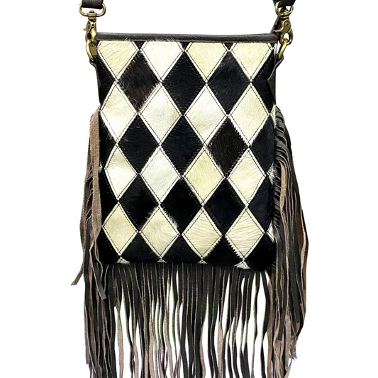 Klassy Cowgirl Hair-On Cowhide Leather Fringe Crossbody Bag (Copy)