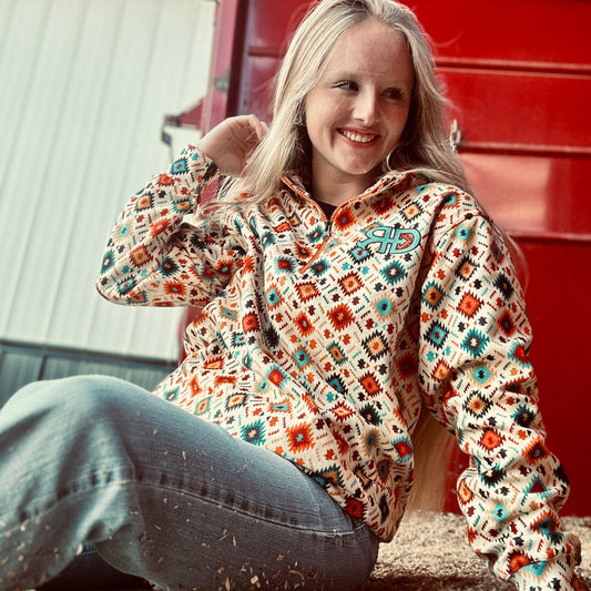 Rocket Donkey Quarter Zip Tan Aztec