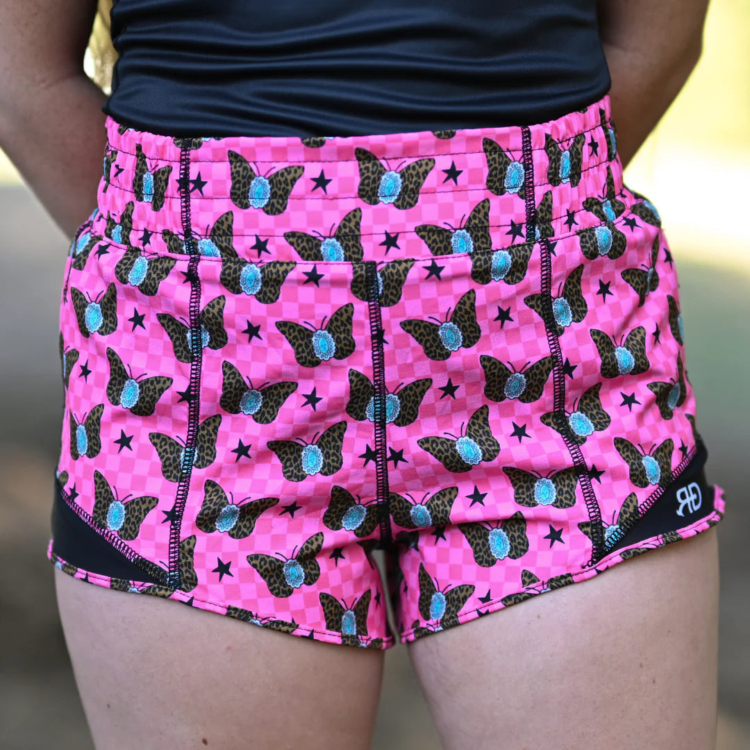 Rocket Donkey Checkered Butterfly Shorts