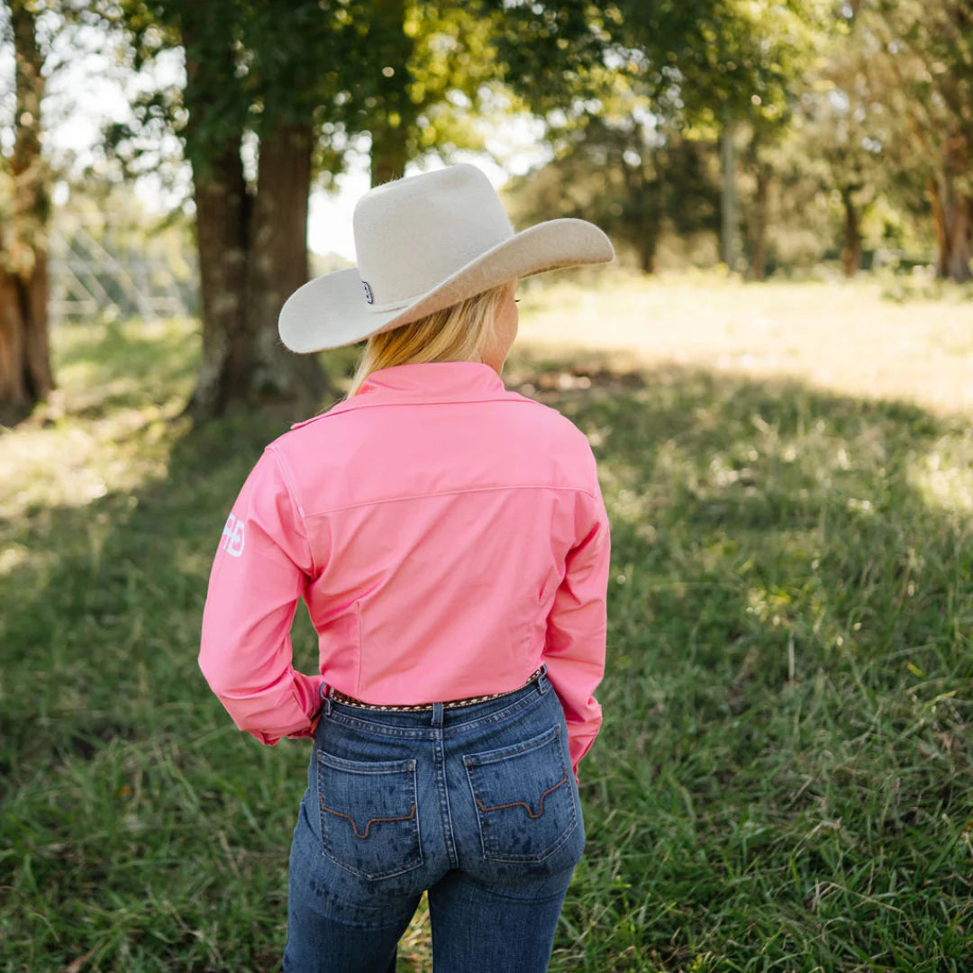 Rocket Donkey Coral Rodeo Shirt