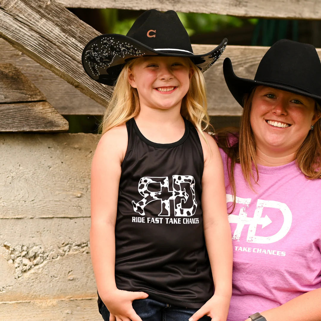 Rocket Donkey Cow Print Compression Tank