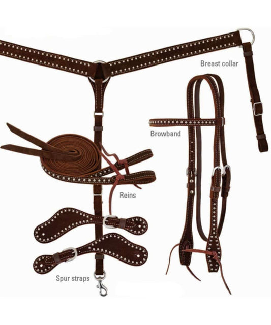 Reinsman Diamond R Browband Spot Tack Set