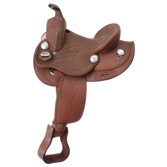 12" King Series Youth Brown Synthetic Round Skirt Saddle