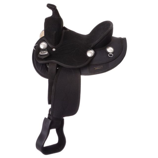 11" King Series Youth Black Synthetic Round Skirt Saddle