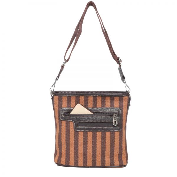 Montana West Brown Aztec Print Canvas Crossbody Bag