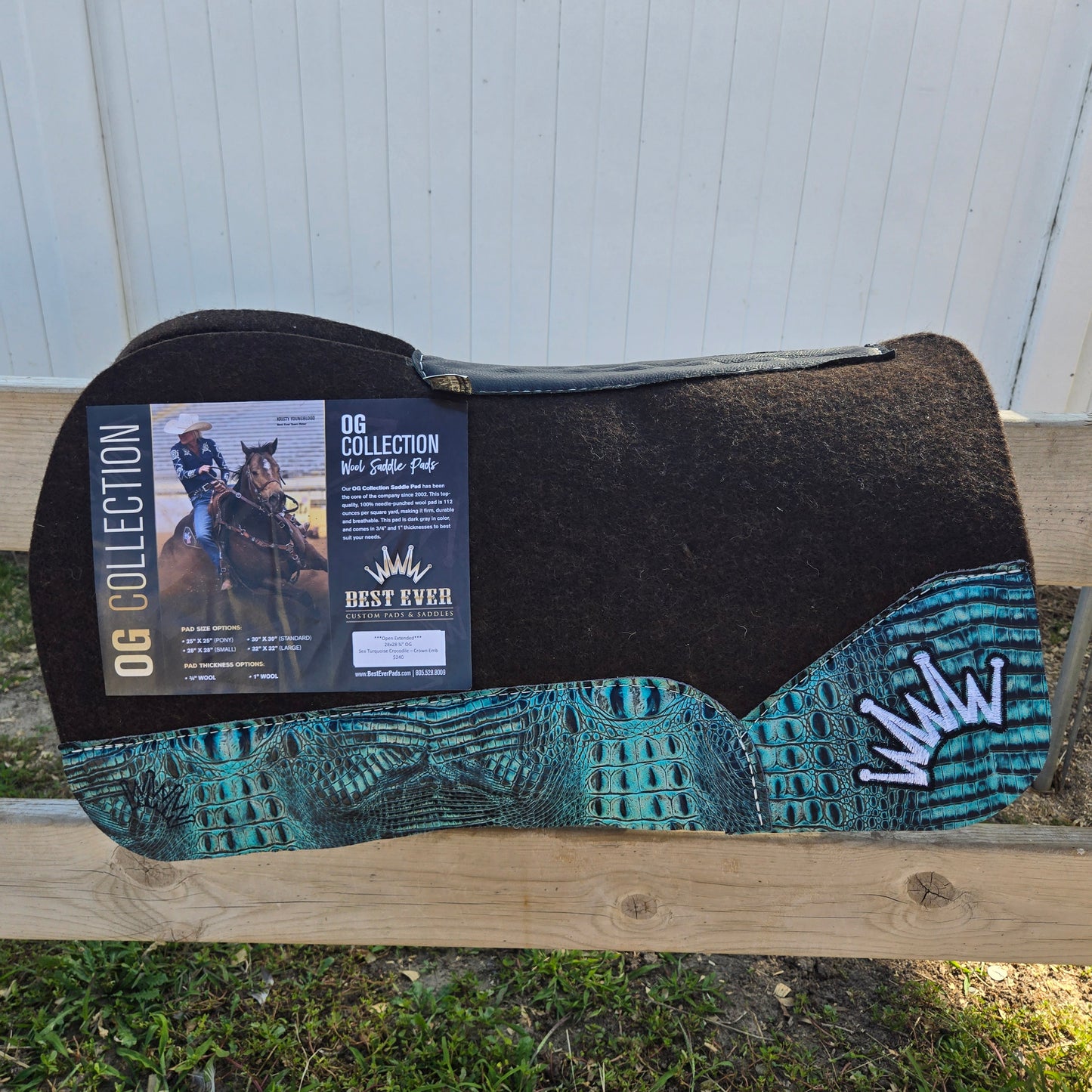 Best Ever OG Wool Open Extended Sea Turquoise Crocodile Barrel Pad