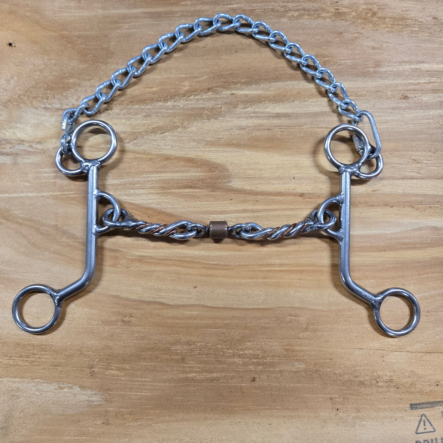 William Crutcher Short Shank Limited Reverse Gag w/ Copper Twisted Roller Dog bone