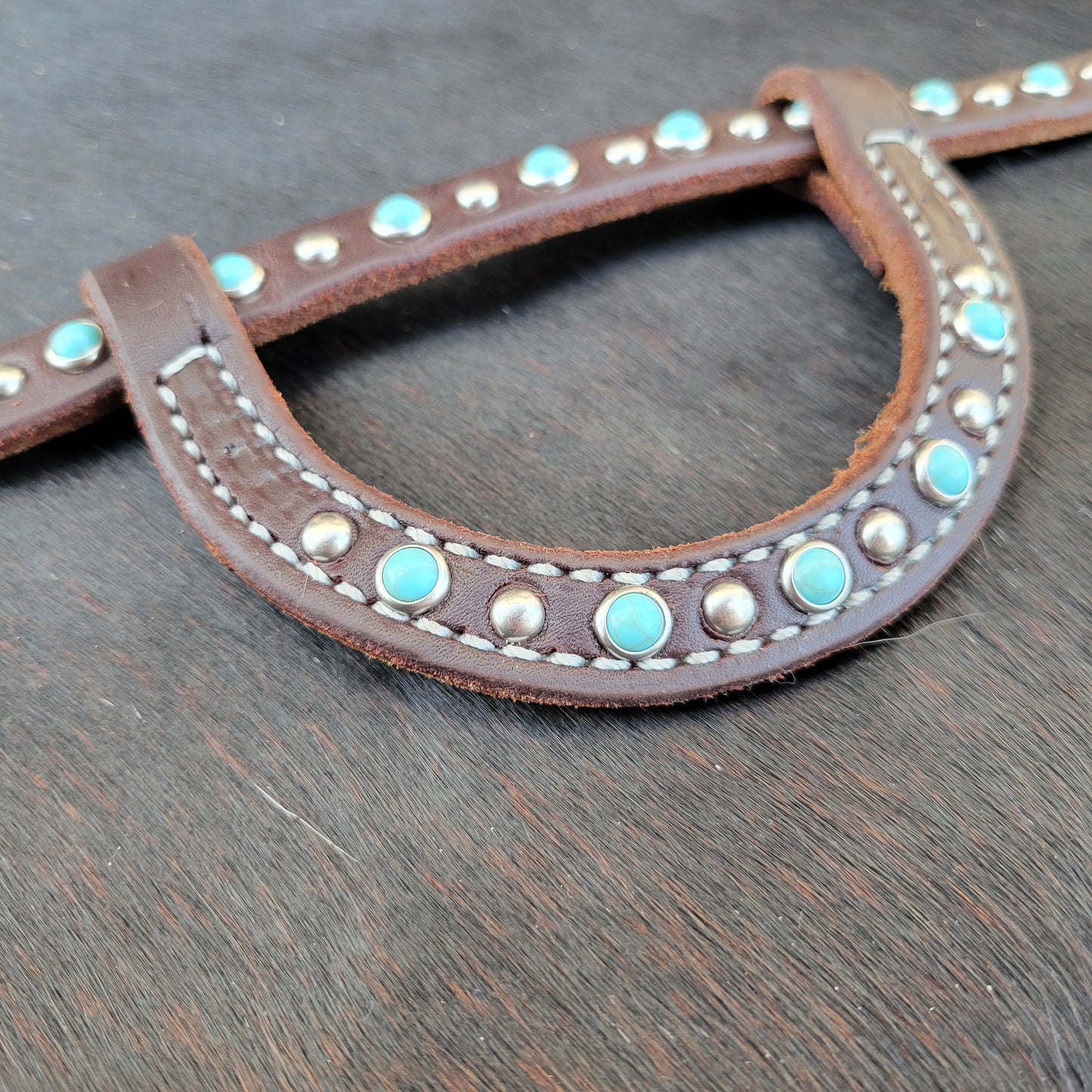 Dutton One Ear Turquoise and Spots Single Buckle Headstall