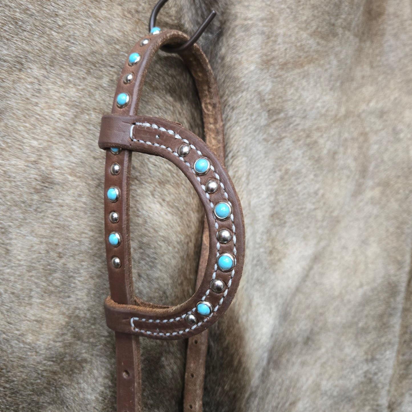 Dutton One Ear Turquoise and Spots Headstall