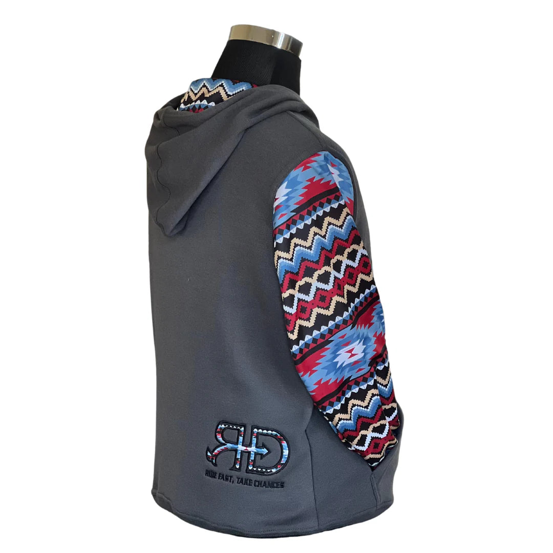 Rocket Donkey Hoodie Dark Grey Aztec