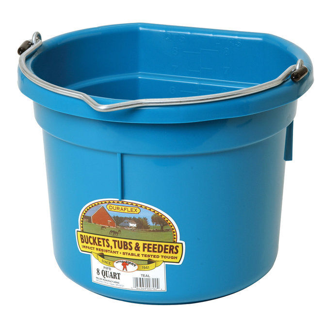 DuraFlex Plastic Flatback Bucket - 8 qt